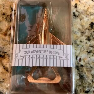 Airplane Jet Fighter Shaped Copper Finish Bottle Opener Our Adventure Gift
